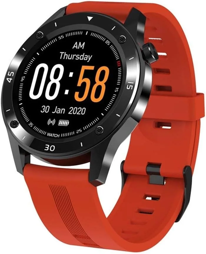 دستبند تناسب اندام WVV، دستبند هوشمند تمام لمسی جدید، ردیابی GPS، گام شمار، یادآوری اطلاعات تماس، ساعت ورزشی جدید (رنگ: قرمز)