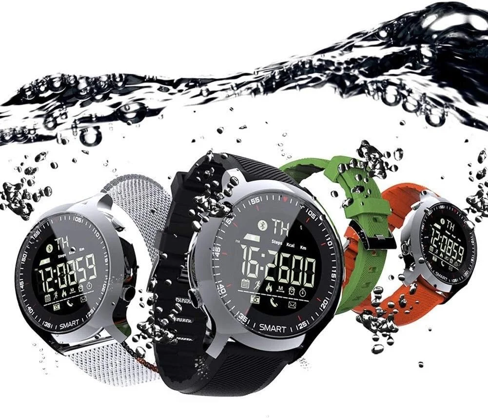 ساعت هوشمند ضربان قلب WVV، ساعت ورزشی بلوتوثی ضد آب، سیلیکونی درخشان، دارای کنتور برقی جدید (رنگ: مشکی)