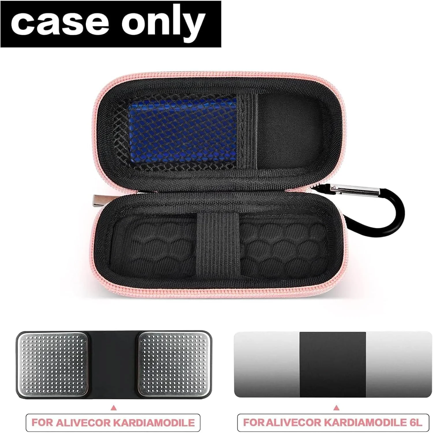 کیف محافظ دستگاه نوار قلب سازگار با دستگاه شخصی نوار قلب AliveCor KardiaMobile / برای AliveCor KardiaMobile 6L / برای دستگاه ضربان قلب Sec. کیف نگهدارنده مناسب برای نظم دهنده قرص - طلایی رز (فقط جعبه)