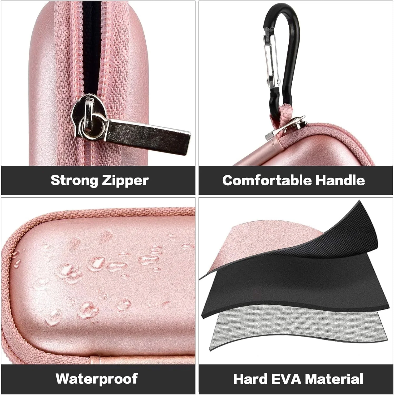 کیف محافظ دستگاه نوار قلب سازگار با دستگاه شخصی نوار قلب AliveCor KardiaMobile / برای AliveCor KardiaMobile 6L / برای دستگاه ضربان قلب Sec. کیف نگهدارنده مناسب برای نظم دهنده قرص - طلایی رز (فقط جعبه)