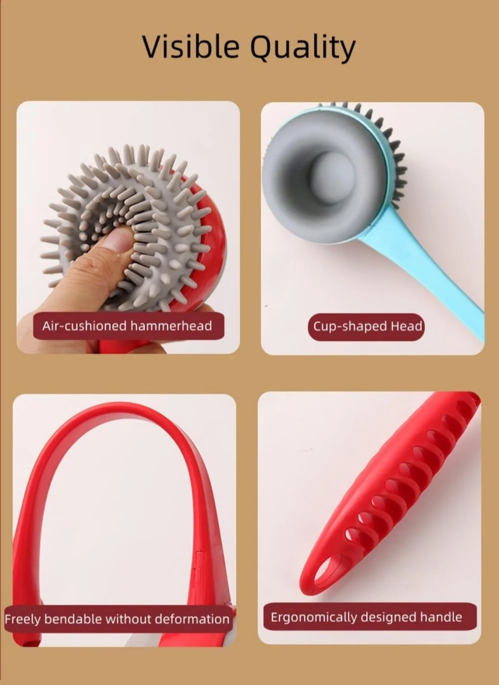 فنجان ضربه ای تراپی پرکاشن کمر با دسته برای تسکین مخاط - ابزار دستی تخلیه وضعیتی با دسته برای برونشکتازی و پشتیبانی تنفسی