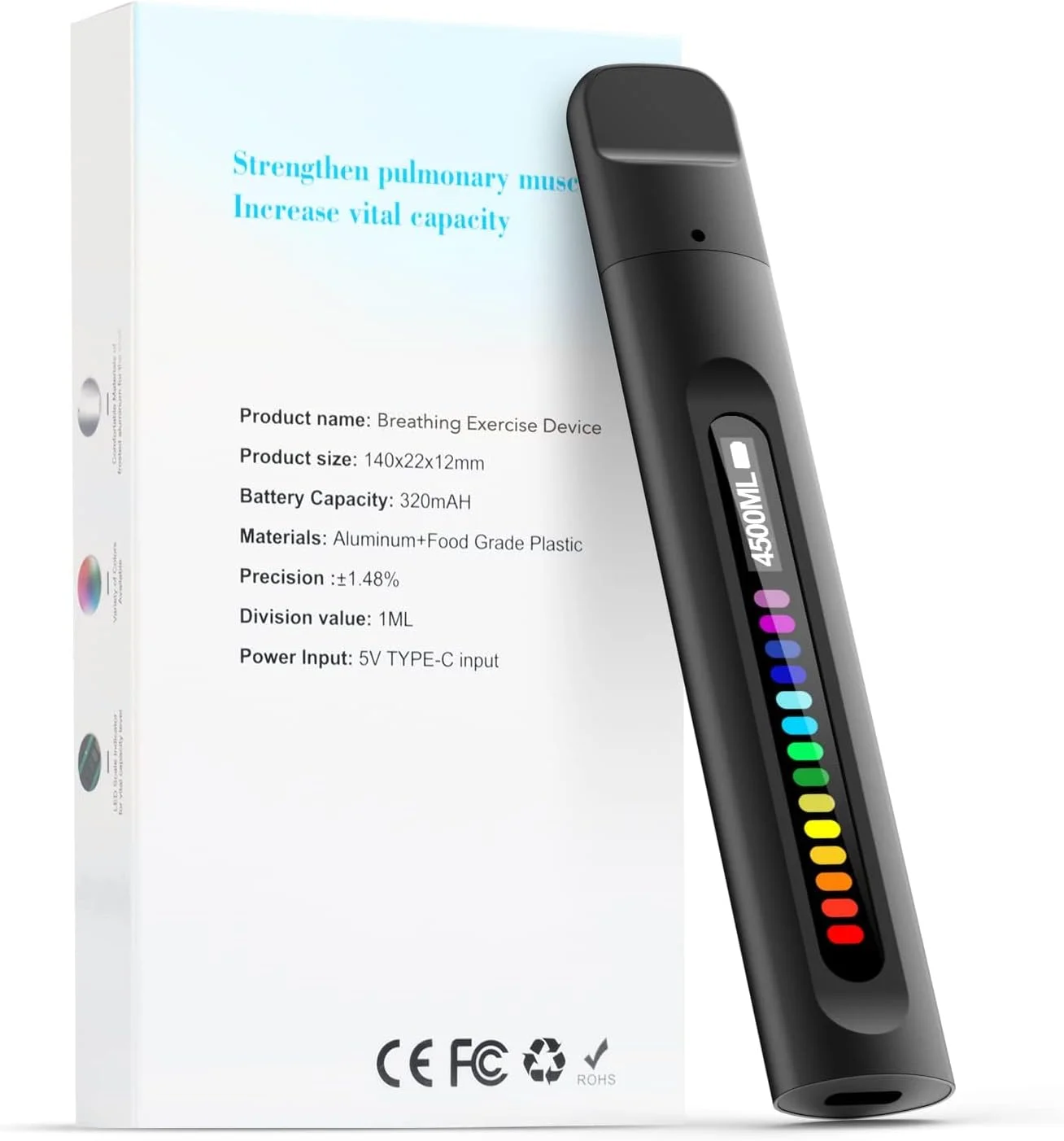 دستگاه تمرین تنفسی قابل حمل، دستیار هوشمند تمرین تنفس با نمایشگر زمان واقعی برای ورزشکاران و علاقه مندان به ورزش، تمرین دهنده ریکاوری ریه برای بهبود تناسب اندام و خواب (برنامه)