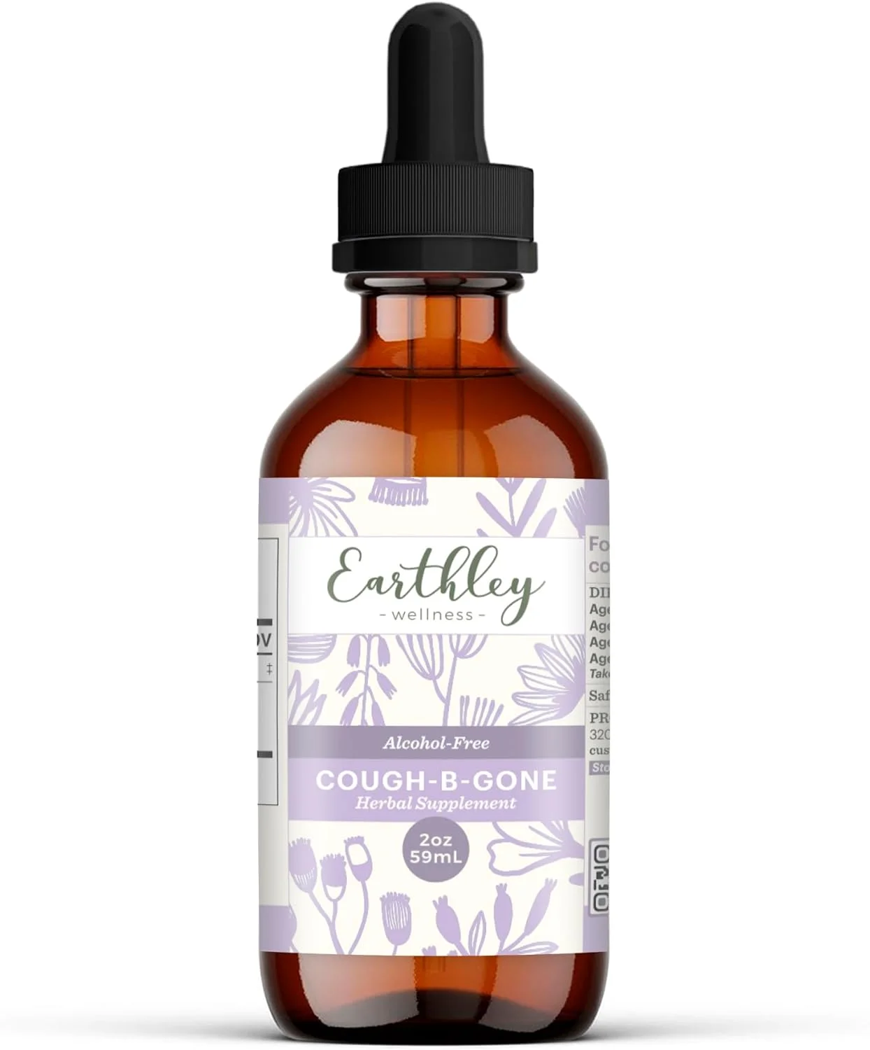 محلول گیاهی ضد سرفه Earthley Wellness، بدون الکل، مناسب کودکان و بزرگسالان (6 ماه به بالا)، درمان سرماخوردگی و سرفه، تسکین دهنده گلو درد، تقویت سلامت ریه و سم زدایی (60 میلی لیتر، کودکان)