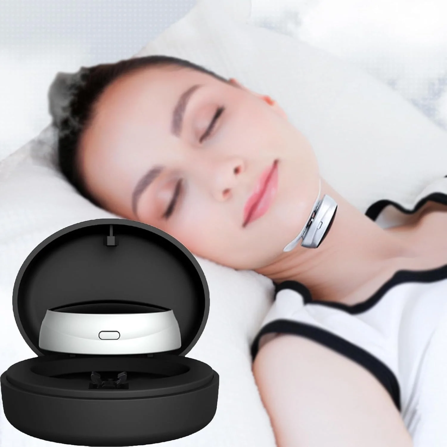 دستگاه هوشمند ضد خروپف گلو، دستگاه الکتریکی ماساژ ضد خروپف و سفت کننده عضلات چانه برای دفتر، هواپیما، خوابگاه