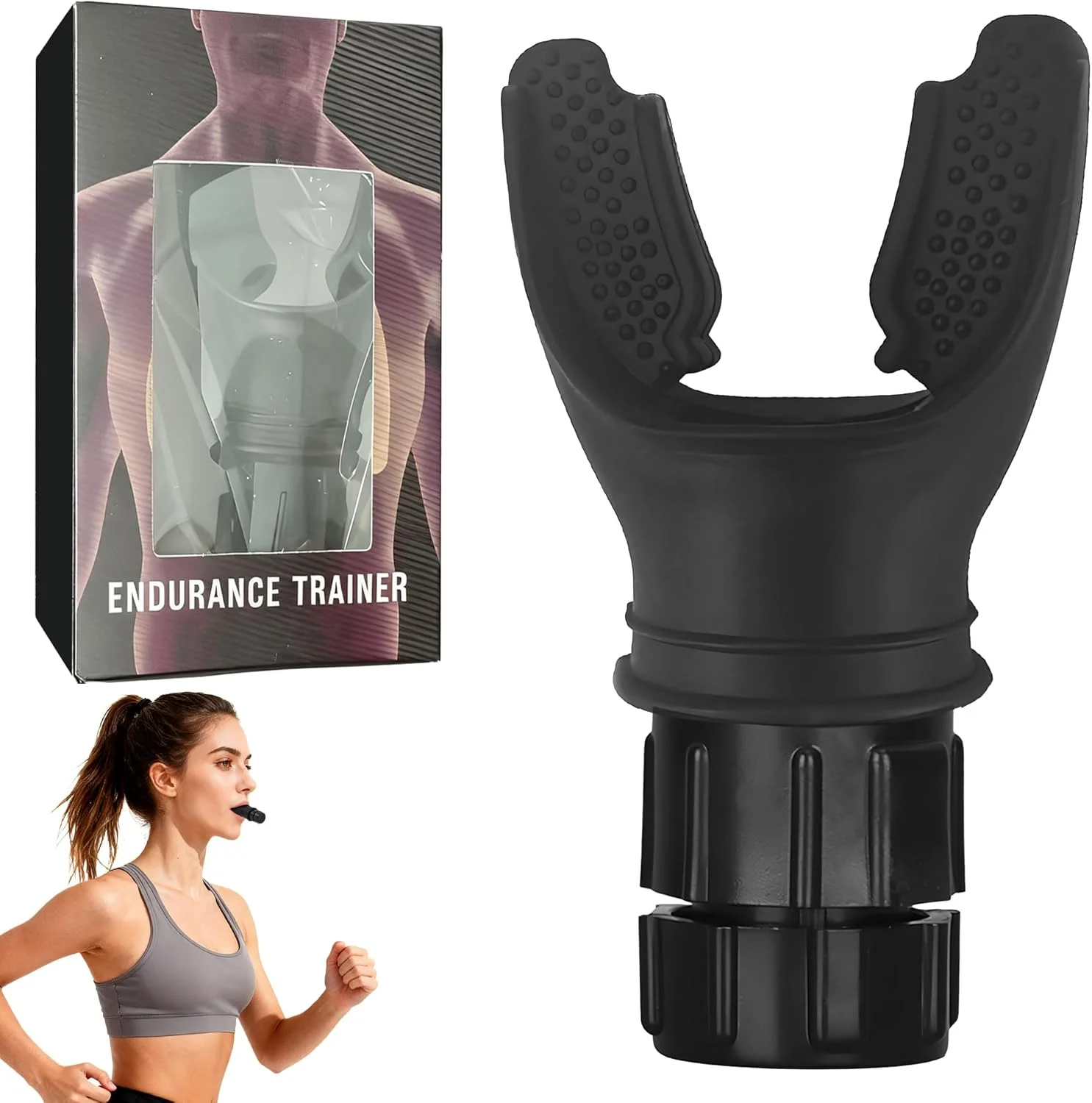 دستگاه تمرین تنفسی اکسی فیت، تمرین دهنده تنفس جریان اکسیژن، دستگاه تمرین ریه قابل تنظیم، تمرین دهنده های تنفسی قابل حمل برای بهبود ظرفیت ریه ها، درمان تنفسی (مشکی)