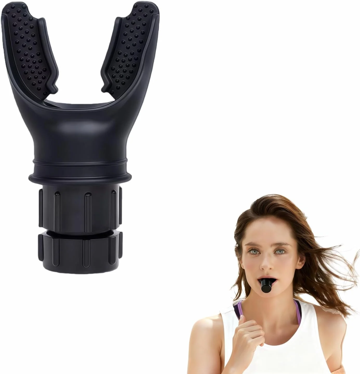 تمرین دهنده تنفسی قابل حمل با مقاومت قابل تنظیم | دستگاه تمرین تنفسی سیلیکونی درجه یک برای ورزشکاران، دوندگان و تناسب اندام خانگی | بهبود استقامت تنفسی و قدرت مرکزی