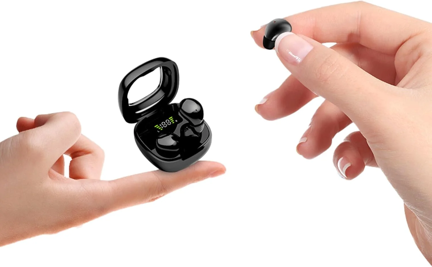 هدفون های کوچک و نامرئی Yihou، هدفون های مخفی و تخت برای خواب، هدفون های کوچک بلوتوثی بی سیم برای کار، مناسب برای کانال های کوچک گوش