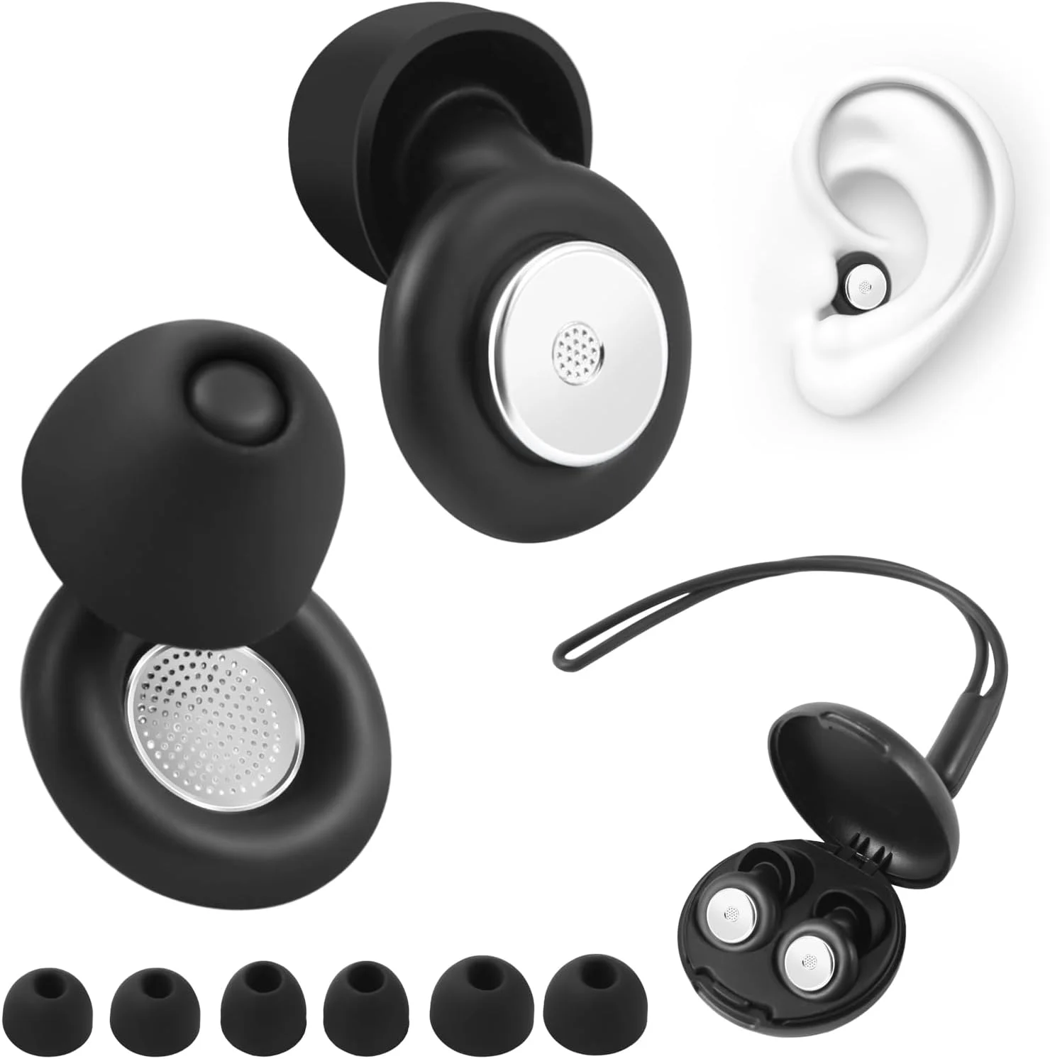 گوشی‌های ضد صدای خواب، حذف نویز، گوشی‌های سیلیکونی نرم ۴۵ دسی‌بل، محافظت از شنوایی برای کار، مسافرت، تسکین وزوز گوش، قابل استفاده مجدد، ایده آل برای تمرکز و آرامش