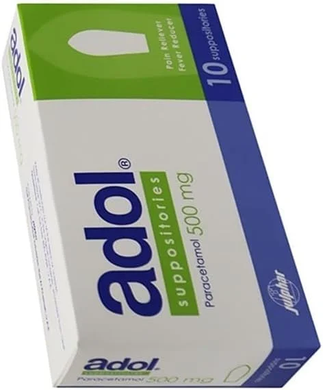 شیاف استامینوفن ۵۰۰ میلی گرم ادول - بسته ۵ عددی بلیستر