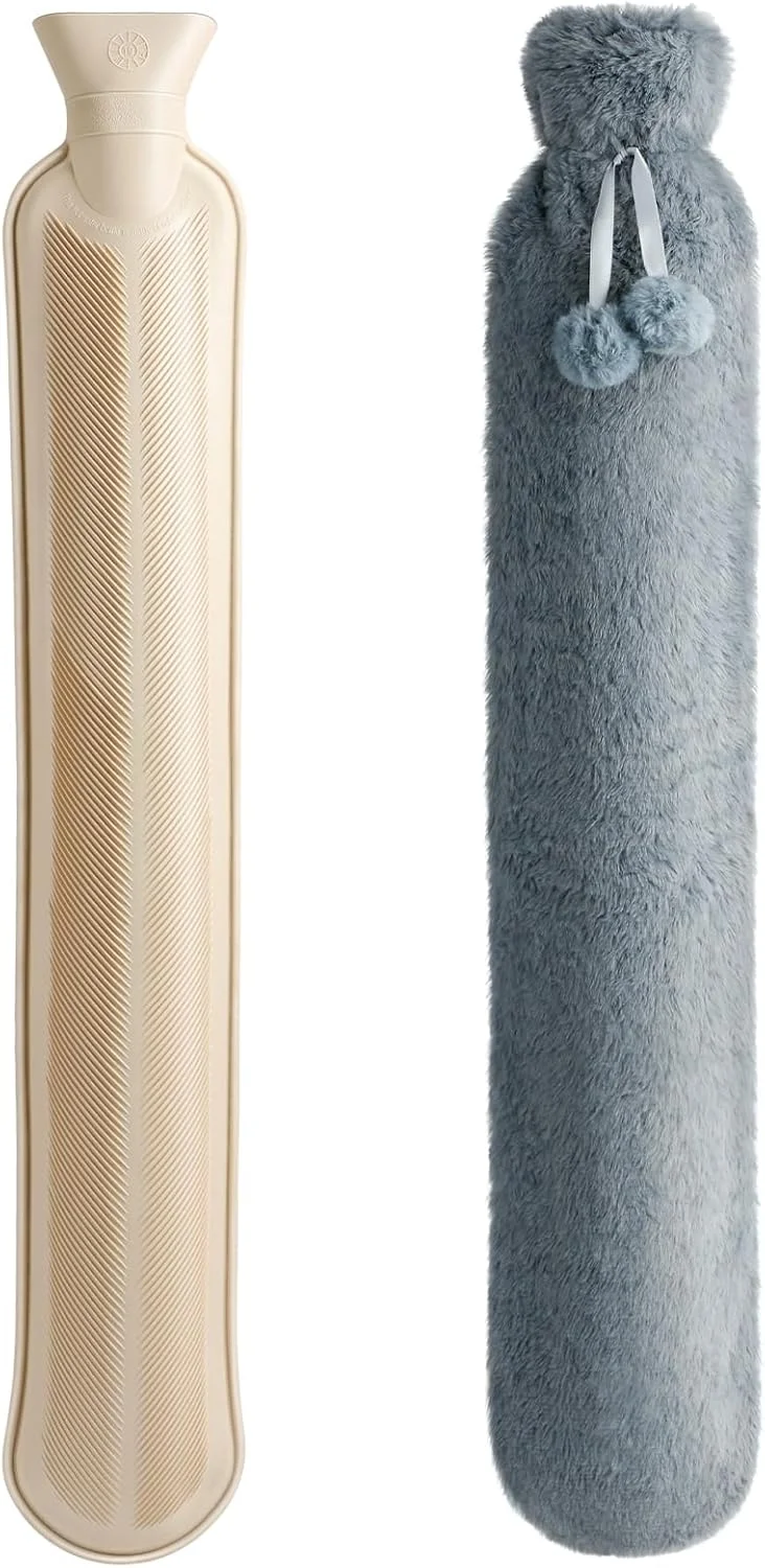 کیسه آب گرم بلند Homealexa با روکش نرم، 2 لیتری بزرگ برای گردن و شانه، 73x13 سانتی متر، کیسه آب گرم، کیسه آب گرم بچه گانه خیلی بلند