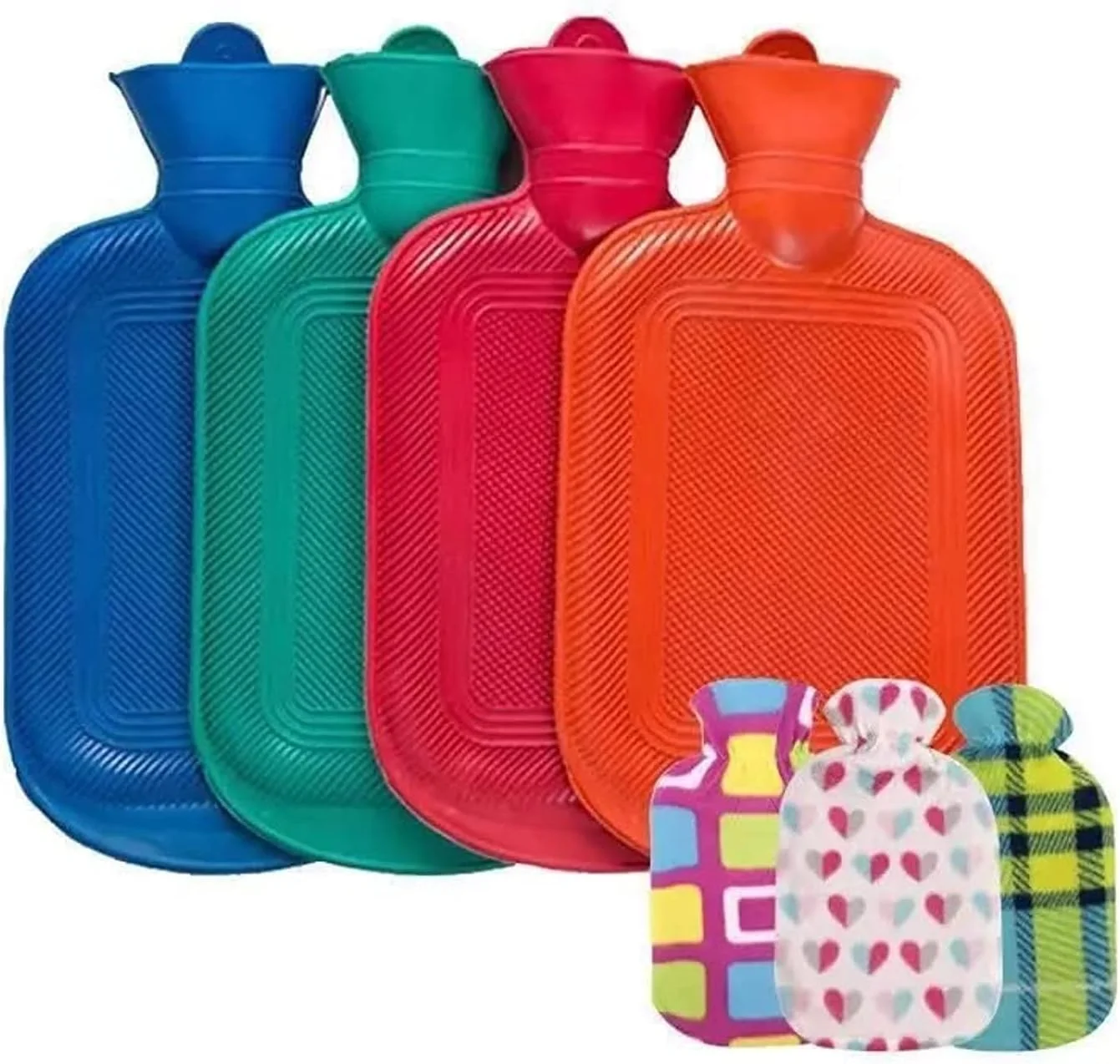 بسته 2 عددی کیسه آب گرم با روکش مخملی برای تسکین درد، گردن و شانه ها، گرم کننده پا، گرفتگی های قاعدگی، درمان گرم و سرد، رنگ های متنوع