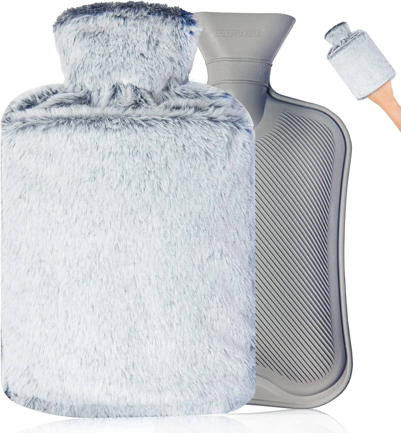 کیسه آب گرم با روکش جیب دار نرم، کیسه آب گرم لاستیکی برای تسکین درد، کیسه آب گرم برای گرفتگی عضلات، گرم کننده تخت، کمپرس گرم و سرد، گرم کننده دست و پا برای کمر، گردن و شانه