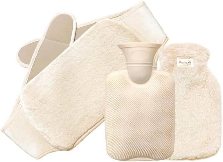 کیسه آب گرم، کیسه آب گرم با روکش نرم، کیسه آب گرم قابل حمل، کیسه آب گرم بدون BPA، کیسه آب گرم 4 در 1 برای تسکین درد، درمان گرم و سرد، گرم کننده تخت