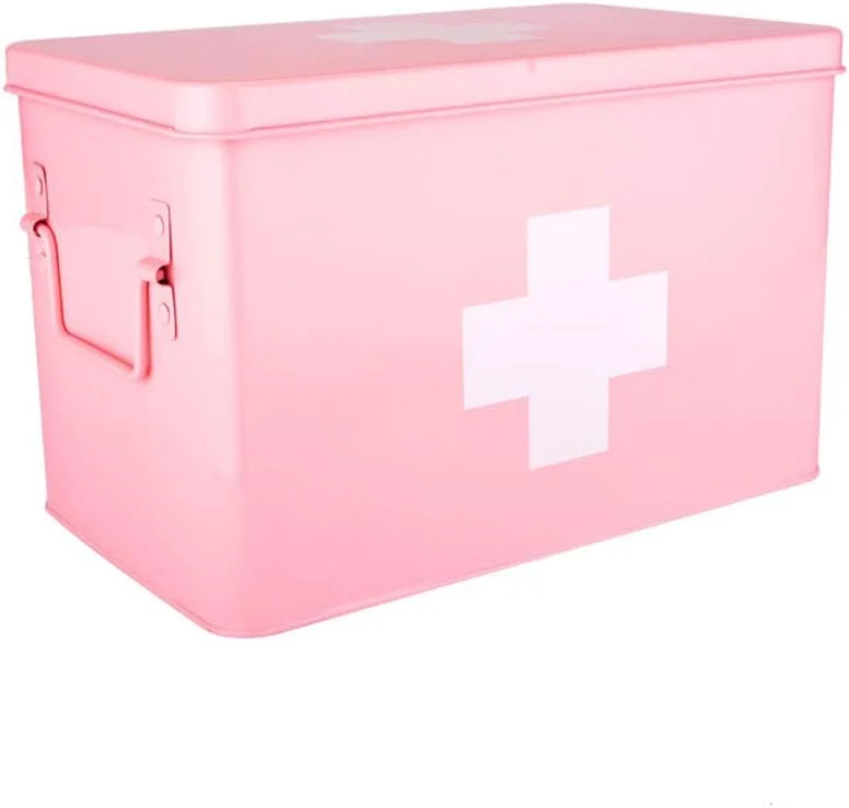 جعبه کمک های اولیه خانگی آلیاژ آلومینیومی چند لایه (رنگ: صورتی، سایز: M)