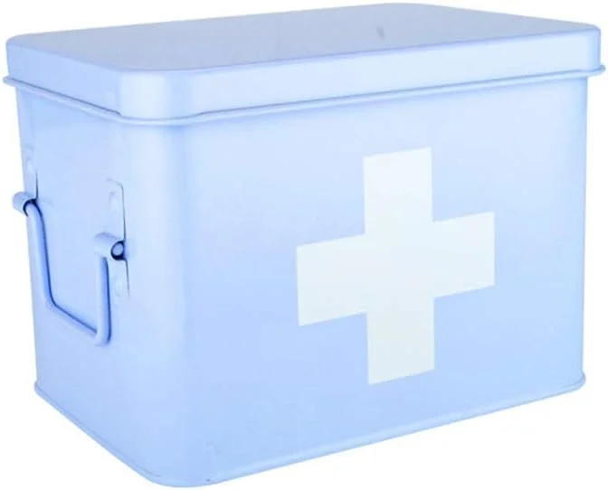 جعبه کمک های اولیه خانگی آلیاژ آلومینیومی چند لایه (رنگ: آبی، سایز: متوسط)