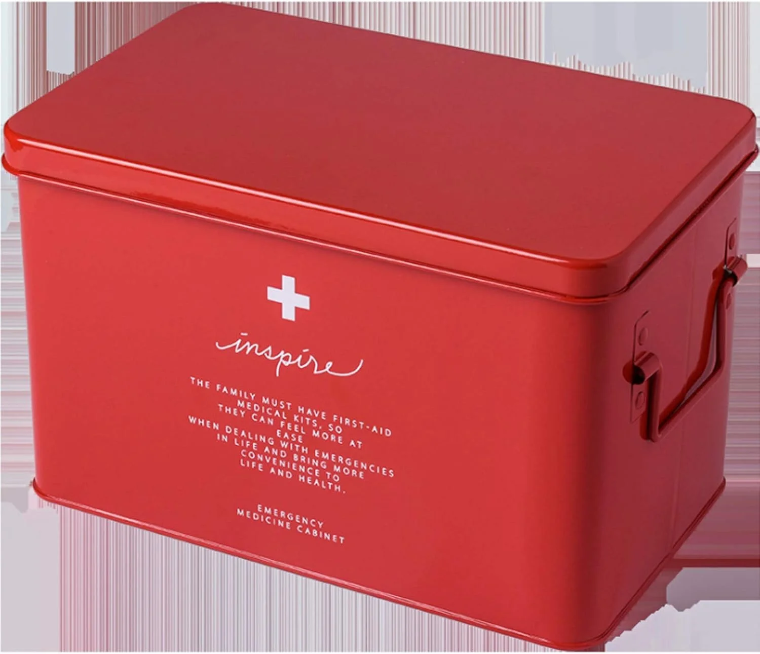 جعبه کمک های اولیه چند لایه تاشو قابل حمل، سازمان دهنده جعبه دارویی اورژانسی برای منزل، دفتر، دارو، لوازم خانگی (اندازه: کوچک، رنگ: قرمز)