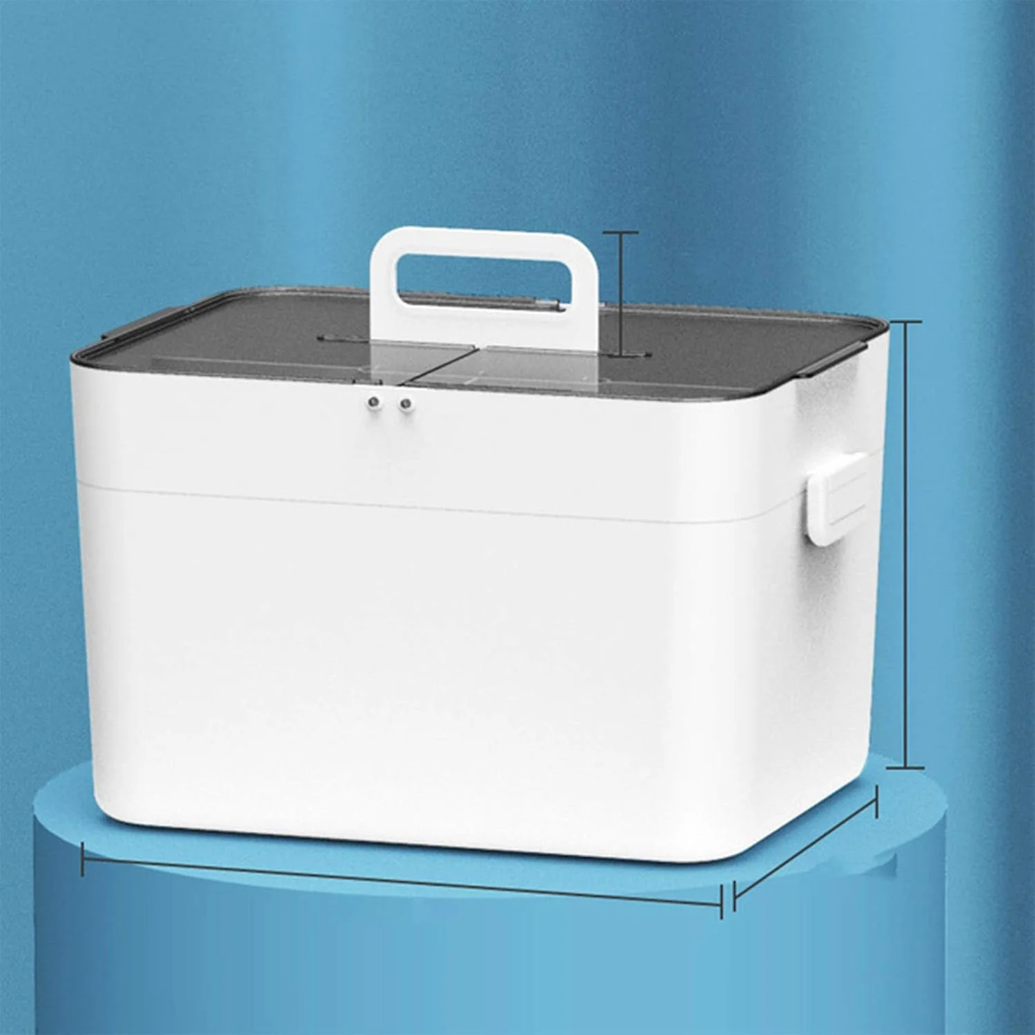 جعبه کمک های اولیه خانگی با ظرفیت بزرگ و محفظه های جداگانه (رنگ: سفید)