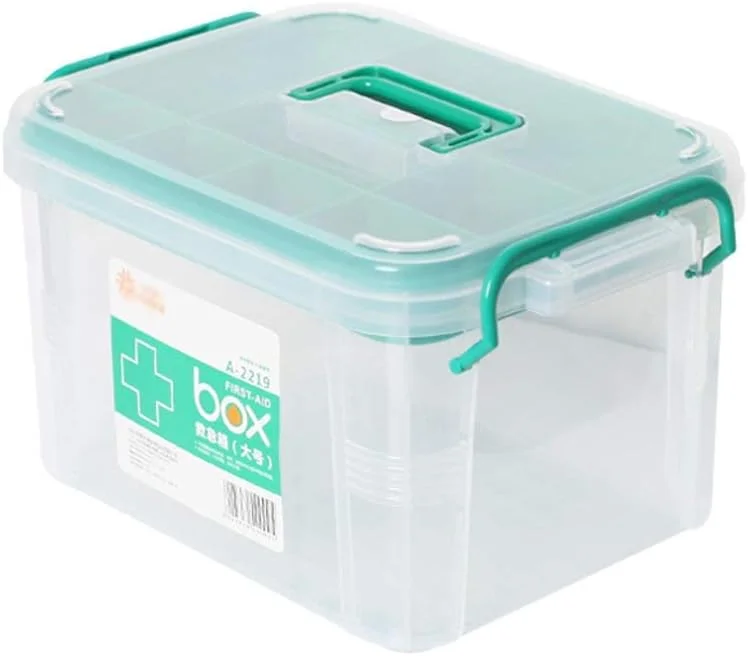 جعبه دارو کیدوزی، جعبه نگهداری کمک های اولیه، جعبه پزشکی، سازمان دهنده قرص (رنگ: سفید، سایز: کوچک)، سایز: کوچک، رنگ: شفاف (رنگ: سفید، سایز: بزرگ)