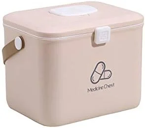 جعبه نگهداری دارو، جعبه کمک های اولیه قابل حمل، جعبه نگهداری داروی خانواده، جعبه دارویی، سازمان دهنده جعبه نگهداری قرص، محفظه ها، جعبه نگهداری کیت اضطراری خانواده (رنگ: صورتی)