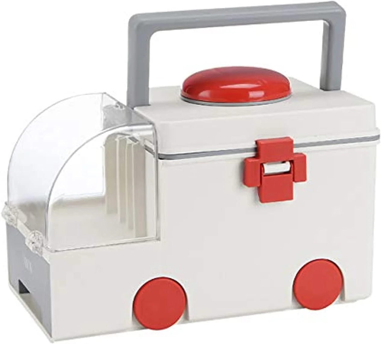 جعبه دارو جعبه کمک های اولیه آمبولانس کابینت داروی خانواده جعبه پزشکی پلاستیکی بزرگ دو لایه خلاقانه خانگی جعبه کمک های اولیه ظرف نگهداری کیت اضطراری سازمان دهنده خلاق قابل حمل (رنگ: سفید)