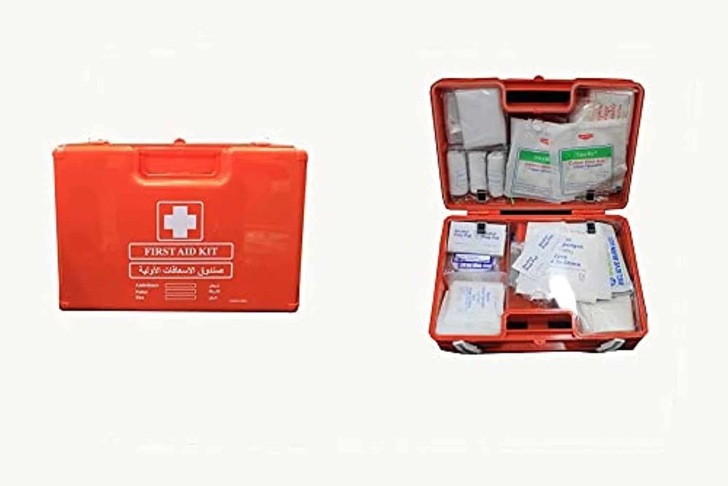 جعبه کمک های اولیه پلاستیکی ABS مقاوم با براکت نصب دیواری مدل HFA012 M، قابل استفاده برای فضای کاری 40 تا 50 نفر، برای خودرو، دفتر کوچک، انبار. جعبه کمک های اولیه