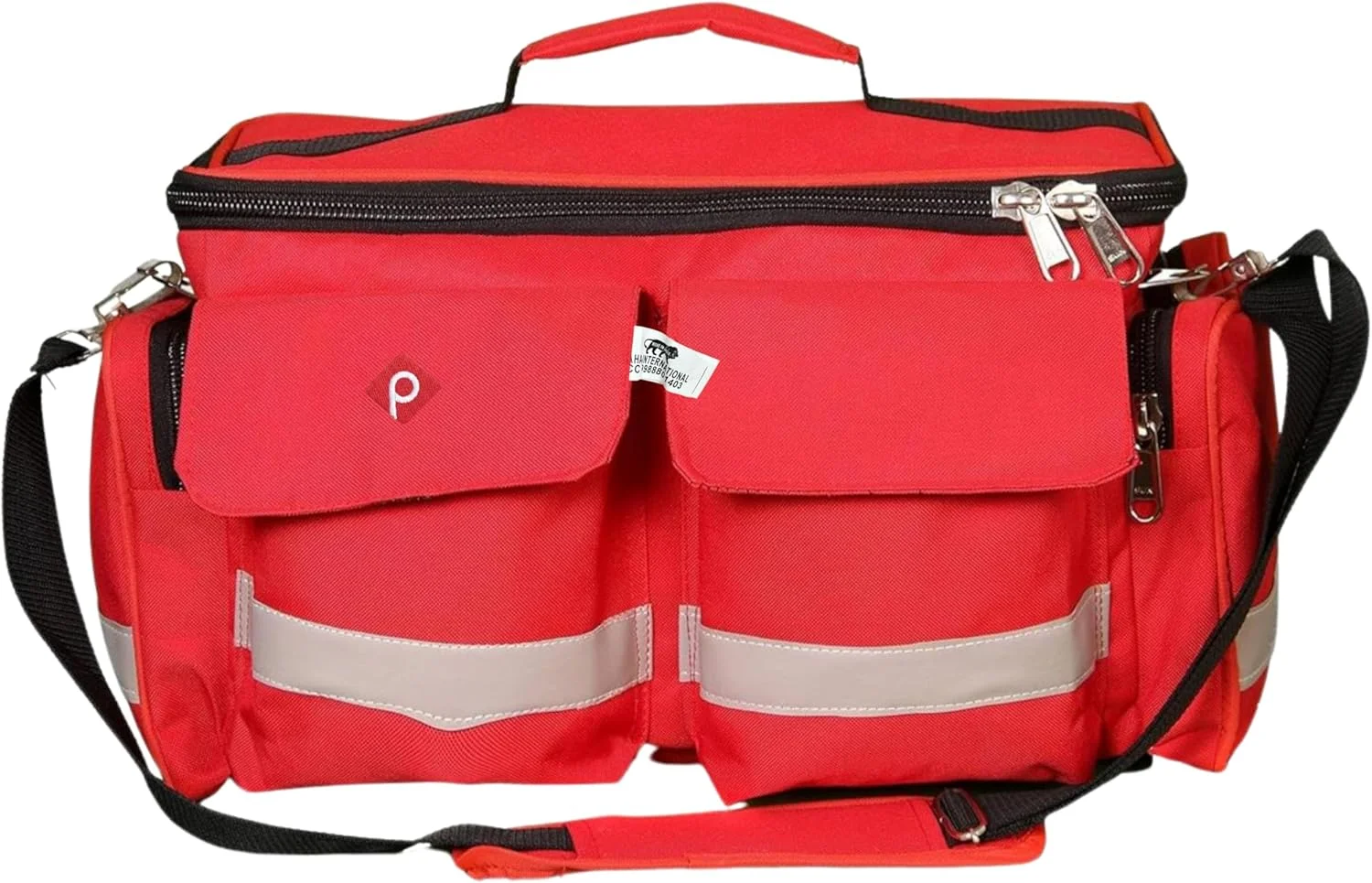 کیف چند منظوره بزرگ کمک های اولیه پزشکی، کیف لوازم پزشکی، کلینیک قابل حمل، بیمارستان، کیف واکسیناسیون، مقاوم، طول 18 اینچ، قرمز، ضد آب، 10 جیب، 3 قسمت