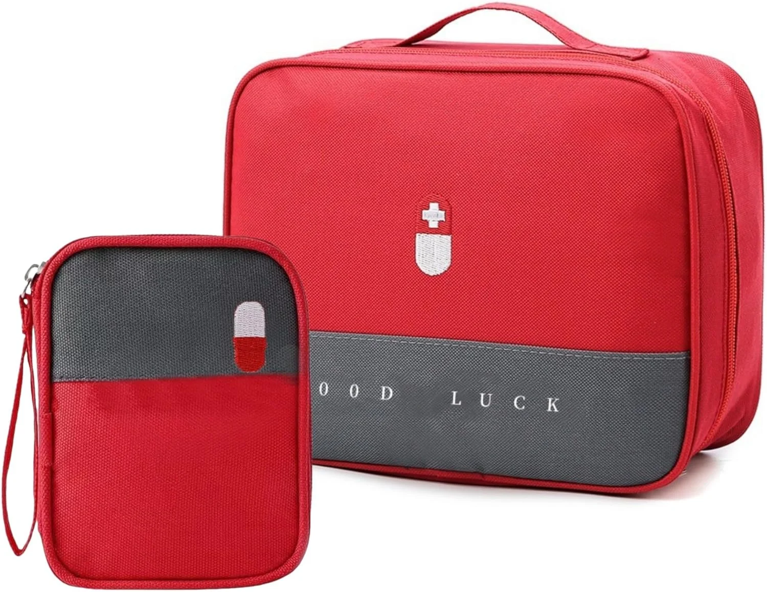 کیف های خالی کمک های اولیه، کیف های نگهداری دارو مسافرتی چند منظوره، سازمان دهنده های بزرگ و کوچک چند منظوره برای خانه و مسافرت، بادوام و مقاوم در برابر خراش، دارای زیپ روان، 2 عدد