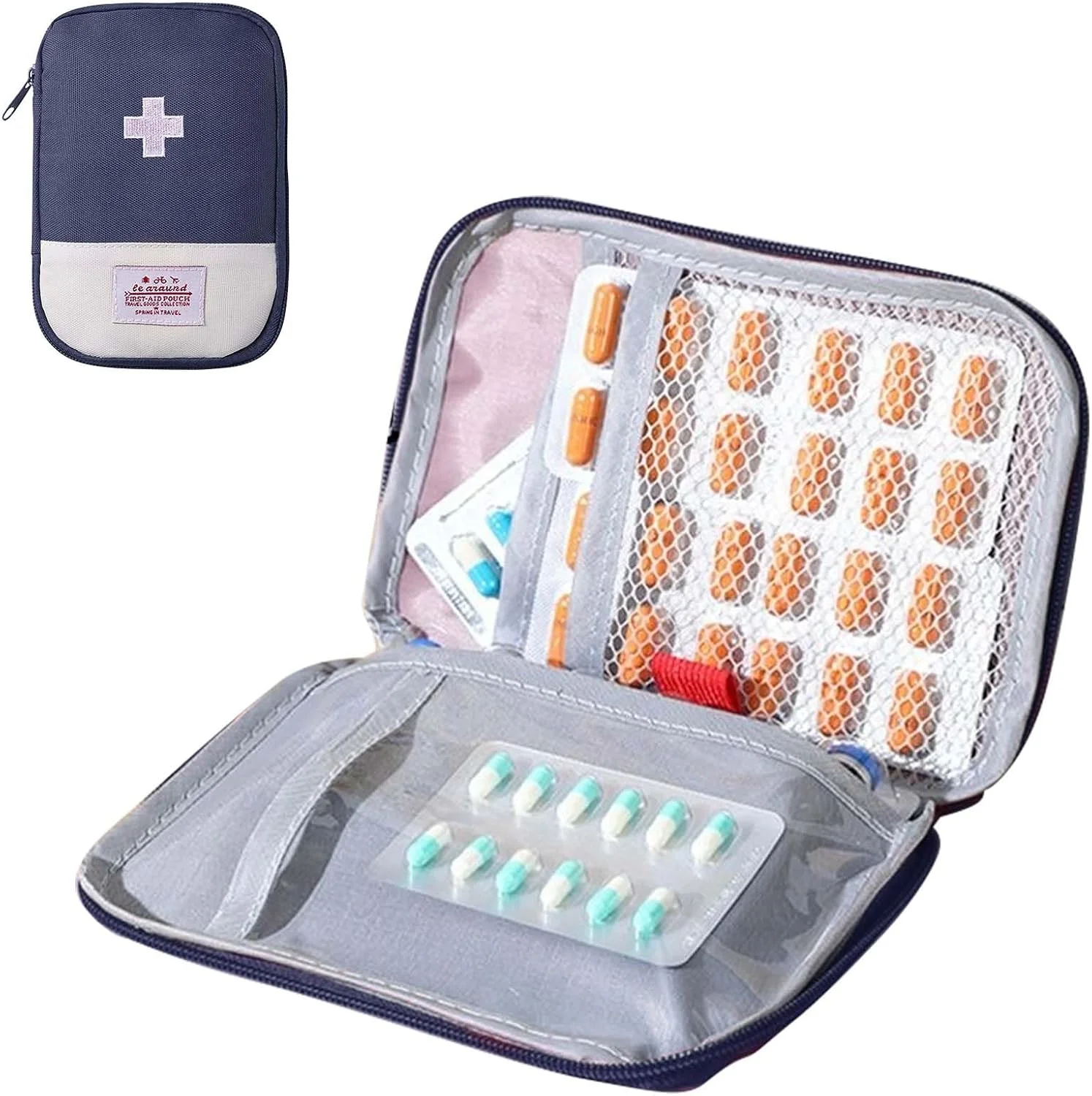 کیف دارو مسافرتی، جعبه کمک های اولیه کوچک قابل حمل، کیف خالی، کیف لوازم پزشکی، کیف نگهداری برای کمپینگ و