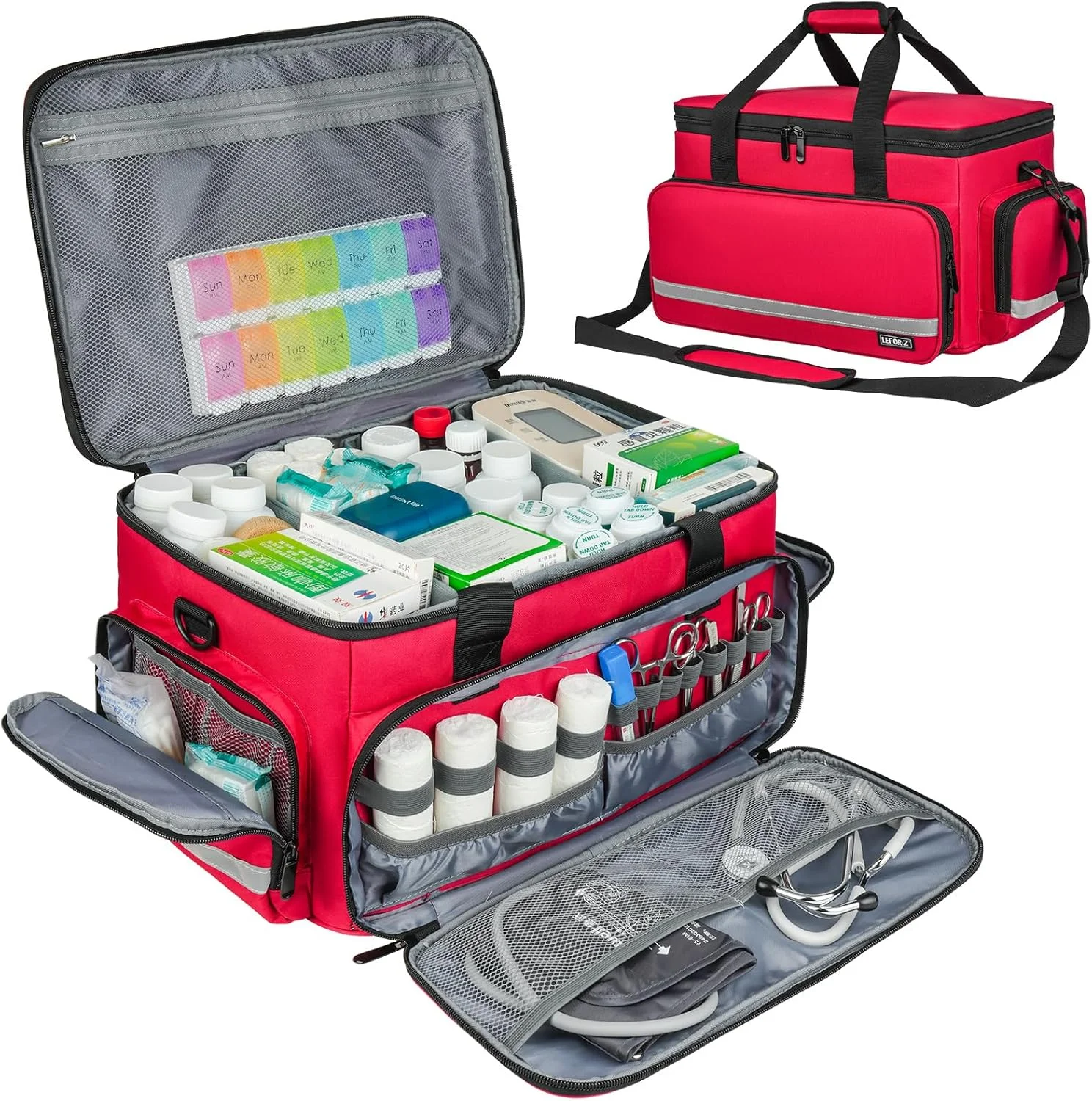 کیف پزشکی، کیف کمک های اولیه خالی، کیف پرستار سلامت در منزل با جداکننده جداشدنی، کیف نگهداری لوازم پزشکی برای دانشجوی پرستاری، درمانگر، پزشکان