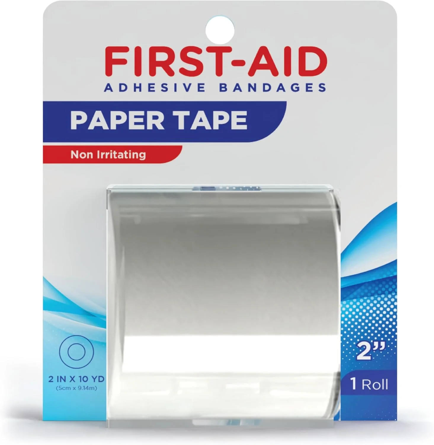 نوار کاغذی کمک های اولیه 5 سانتی متر × 9.14 متر - ضد حساسیت، ملایم و دارای قابلیت تنفس، نوار چسب پزشکی برای پوست های حساس - دارای قابلیت جدا شدن آسان، نگهدارنده ایمن - ایده آل برای پانسمان زخم و استفاده روزانه در کمک های اولیه