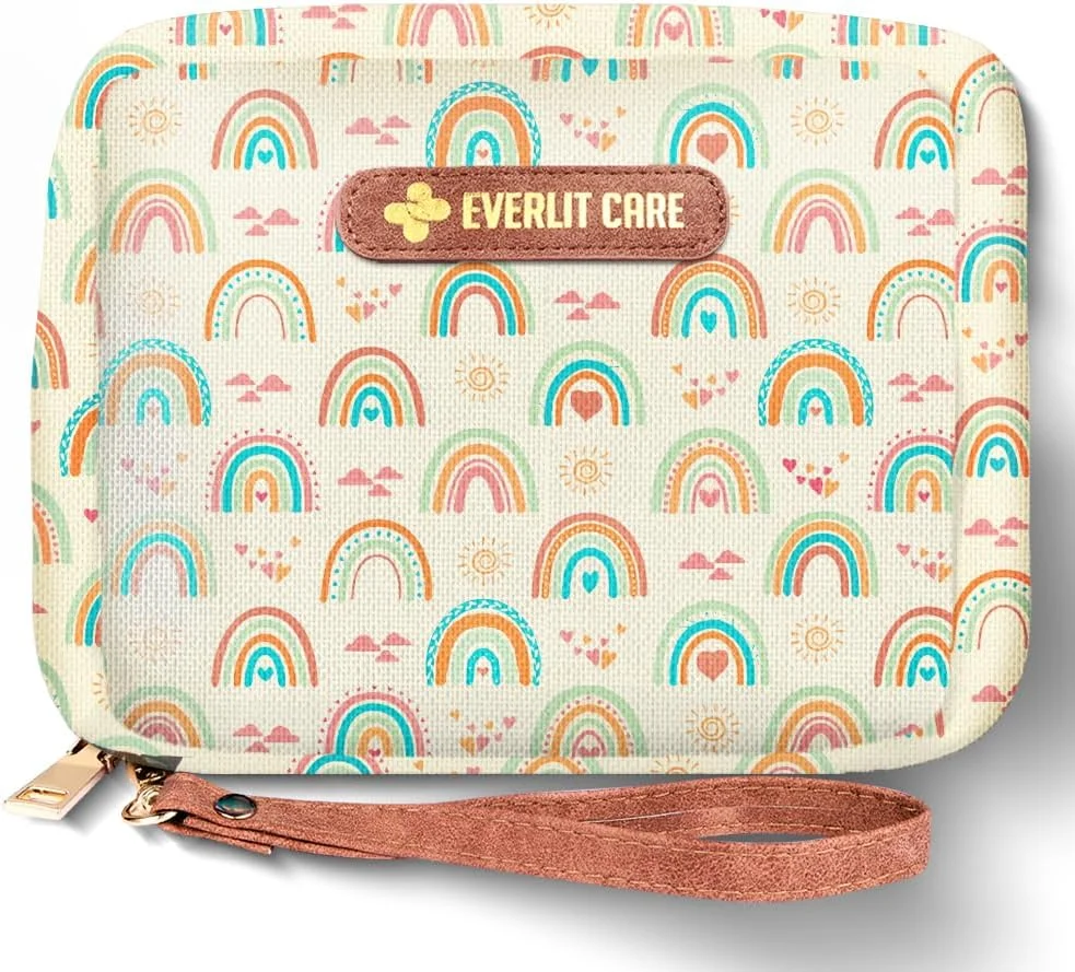 جعبه کمک های اولیه اورلیت، مناسب خانواده و کودکان، شامل 200 قطعه لوازم پزشکی، کیف جمع و جور مناسب مسافرت، برای خانه، ماشین، مسافرت، کمپینگ و ماجراجویی (رنگین کمان)