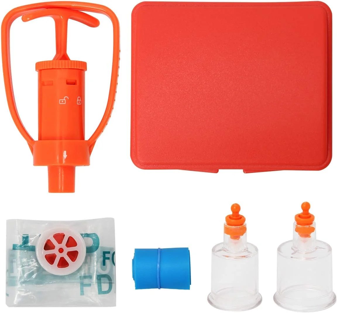 دستگاه مکنده زهر آهیر، کیت کمک های اولیه برای گزش مار، مناسب کمپینگ، پیاده روی و کوله گردی، مجهز به ماسک احیای قلبی ریوی