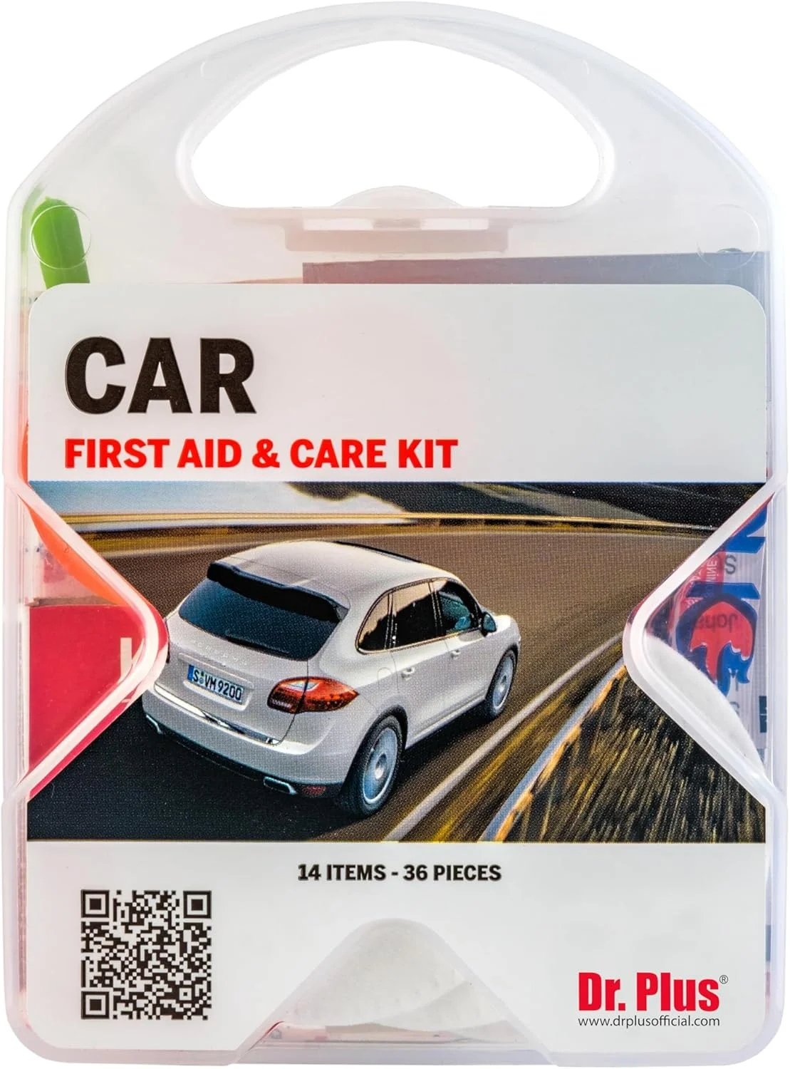 جعبه کمک های اولیه و واکنش اضطراری 36 تکه دکتر پلاس مناسب خودرو، کاروان و موتورسیکلت