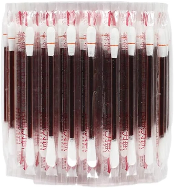 گوش پاک کن یکبار مصرف ید: 100 عدد گوش پاک کن طبی ید - گوش پاک کن های ید دار بسته بندی شده تکی برای مراقبت از زخم و ضد عفونی پوست، گوش پاک کن های ید برای خانه، مسافرت، استفاده در فضای باز