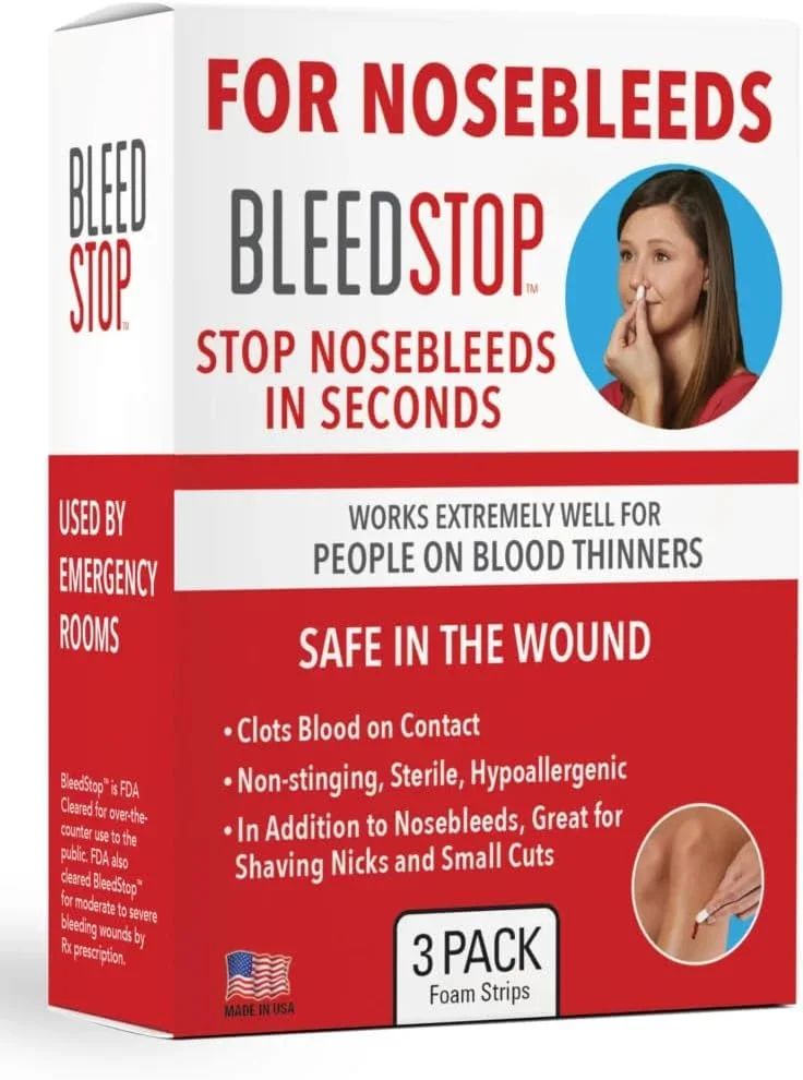 نوار پودر کمک های اولیه بندآورنده خون BleedStop™ برای انعقاد خون، جعبه کمک های اولیه، بیماران مصرف کننده داروهای رقیق کننده خون، ایمنی در کمپینگ و تجهیزات بقا برای زخم ها یا خونریزی بینی با شدت متوسط ​​تا شدید - 18 گرم (بسته 4 عددی)