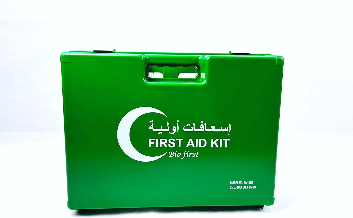 جعبه کمک های اولیه دیواری سبز رنگ (40X30X15 سانتی متر) به همراه آویز (مدل BM007)