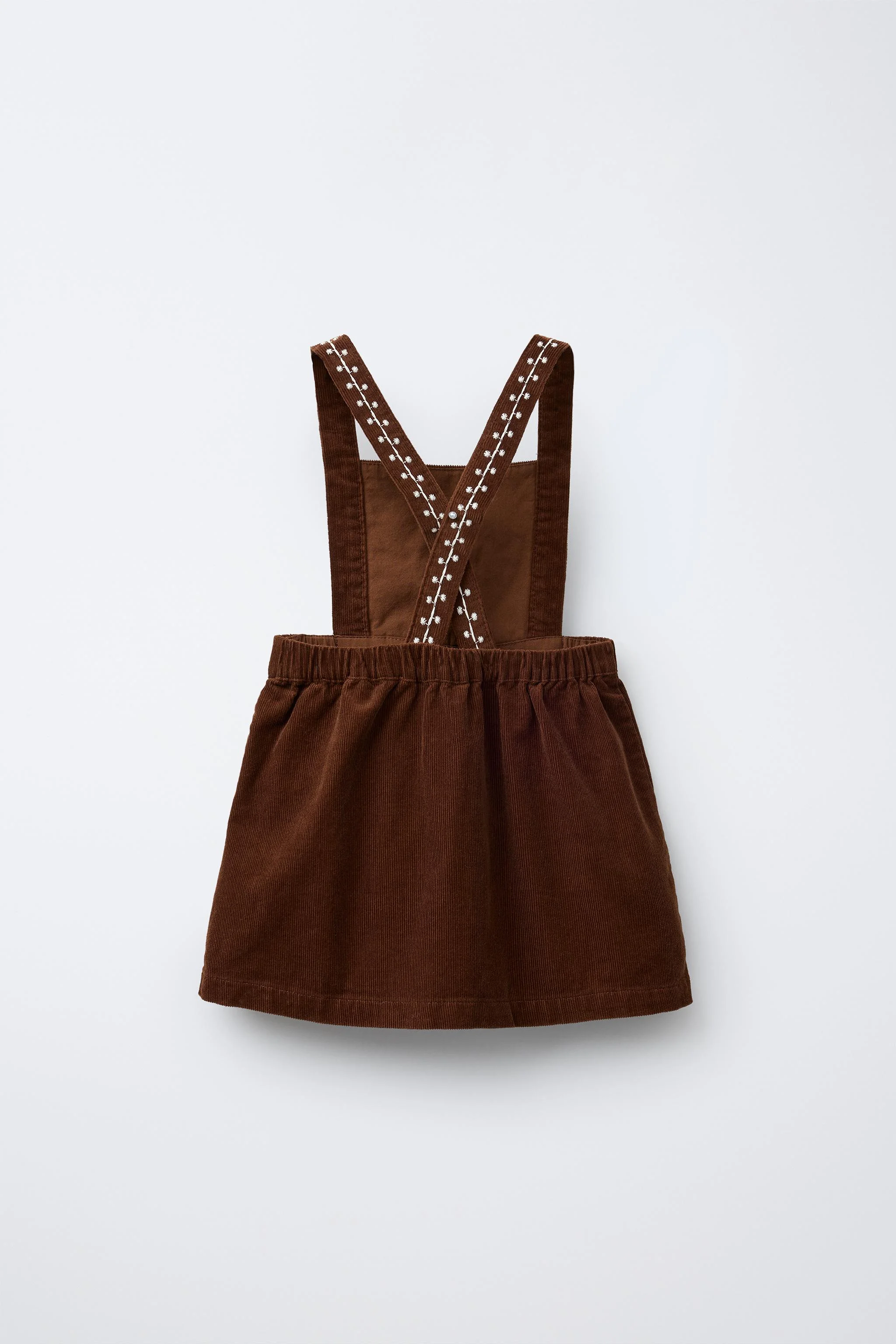 پیراهن پیشبندی مخمل کبریتی گلدوزی شده