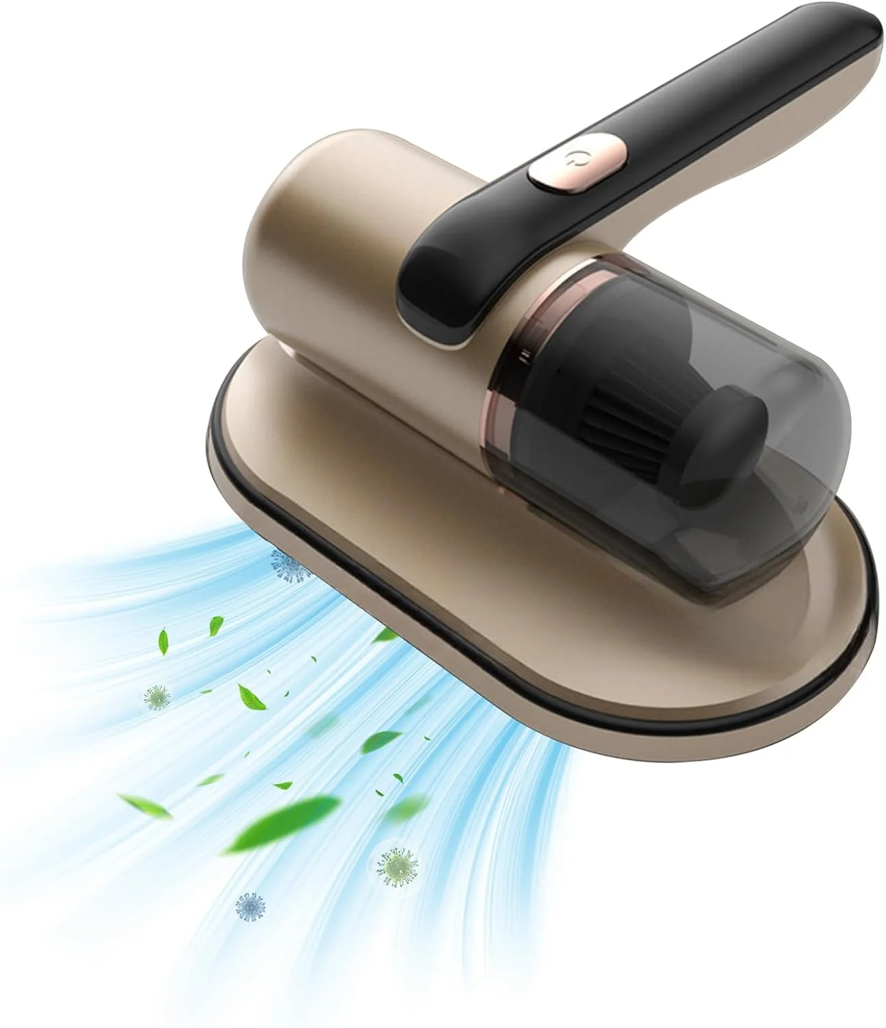 دستگاه کنترل کننده مایت Lukione، جاروبرقی تخت خواب، دستگاه بی سیم حذف مایت، جاروبرقی تشک دستی، دستگاه پاک کننده بی سیم، برای تخت، مبل، فرش (طلایی)