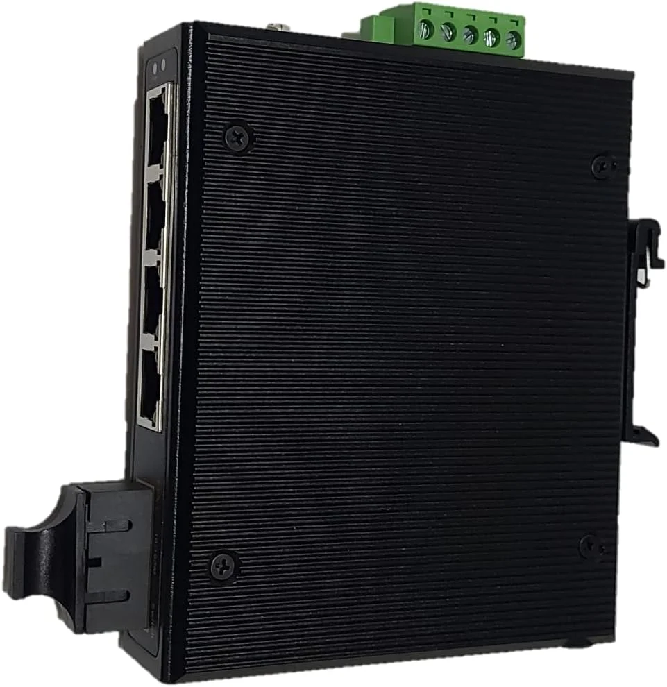 سوئیچ فیبر صنعتی PoE / مبدل رسانه با 4 پورت PoE 10/100M و 1 پورت فیبر SC آپلینک 155M. پورت های 1-4 از استاندارد IEEE802.3af/at PoE پشتیبانی می کنند. پورت 5 SC فیبر دوگانه SM 1310nm/20km (31004PF)