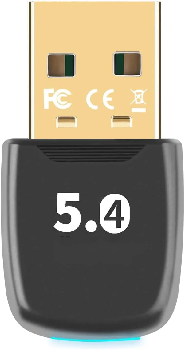 جدیدترین آداپتور بلوتوث 5.4 NALACAL USB برای لپ تاپ و کامپیوتر، دانگل فرستنده بی سیم با برد 20 متری برای کامپیوترهای رومیزی و ویندوز 11، 10، 8.1، 7، نصب آسان، اتصال به هدست، هدفون، بلندگو، کیبورد و ماوس