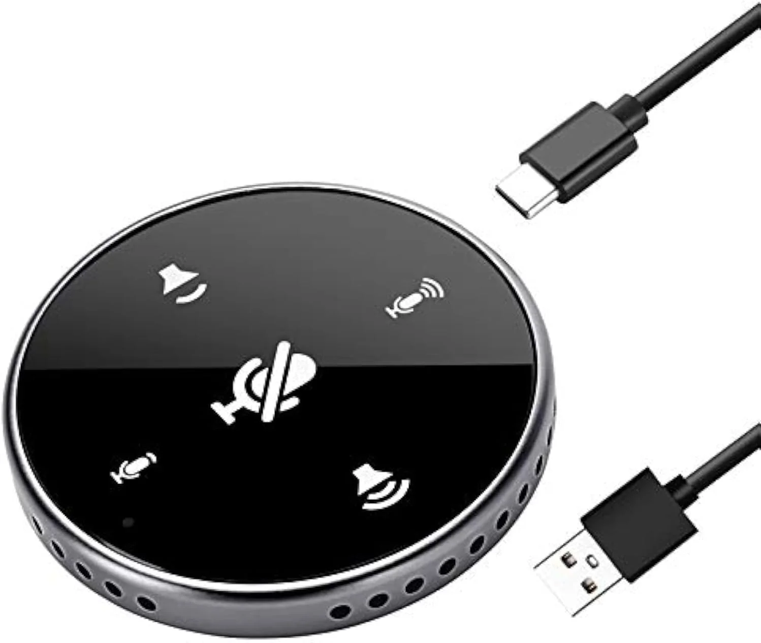 میکروفون کنفرانس NALACAL، میکروفون کنفرانس USB، با بلندگو، میکروفون رایانه ای همه جهته لپ تاپ با حسگر لمسی برای قطع/تنظیم صدا، برای جلسات زوم، اسکایپ، تماس VoIP، مصاحبه