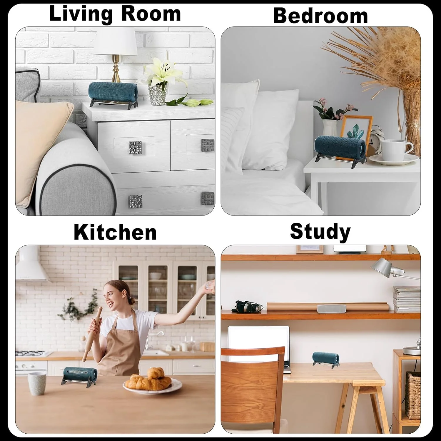 پایه رومیزی بلندگو، نگهدارنده اکریلیک رومیزی بلندگو، سازگار با بلندگوهای JBL Flip 5/Flip 6، پایه رومیزی، پایه نمایشگر رومیزی با پایه ضد لغزش، مناسب برای بلندگوهای JBL (مشکی)