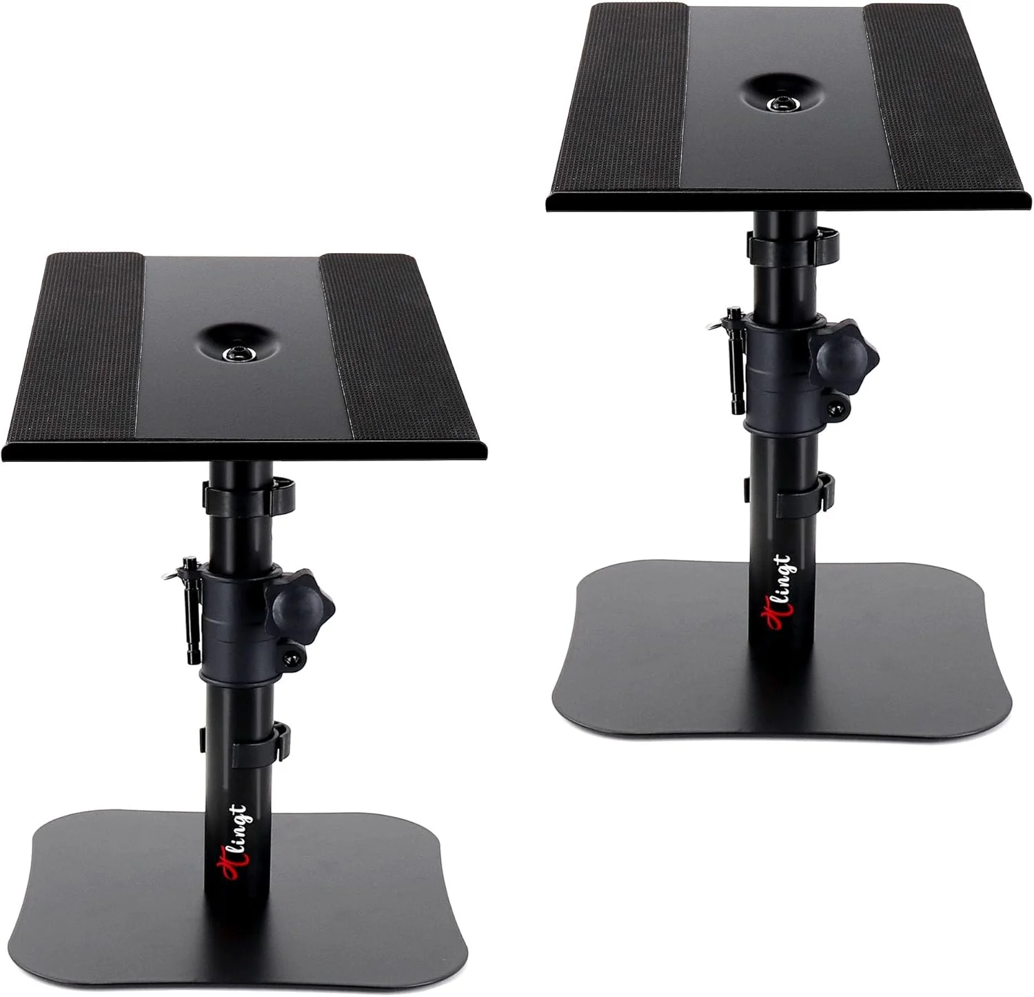 پایه رومیزی بلندگو، پایه بلندگوی مانیتور، سینی فلزی 22.5x24 سانتی‌متر با زاویه شیب +10° تا -10°، پایه تخت سازگار با هر میز، ایده‌آل برای مانیتور استودیویی 5 تا 7 اینچی، بلندگوی قفسه کتاب