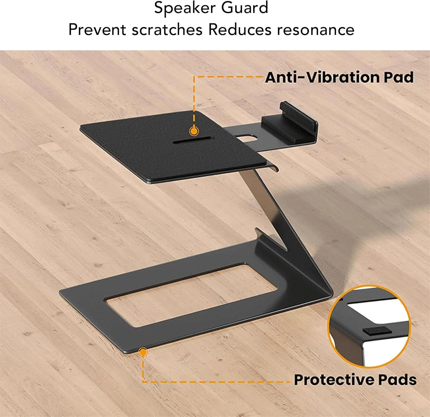 پایه رومیزی بلندگو با پدهای EVA، پایه های فولادی کربنی برای بلندگوهای کامپیوتر کوچک و متوسط