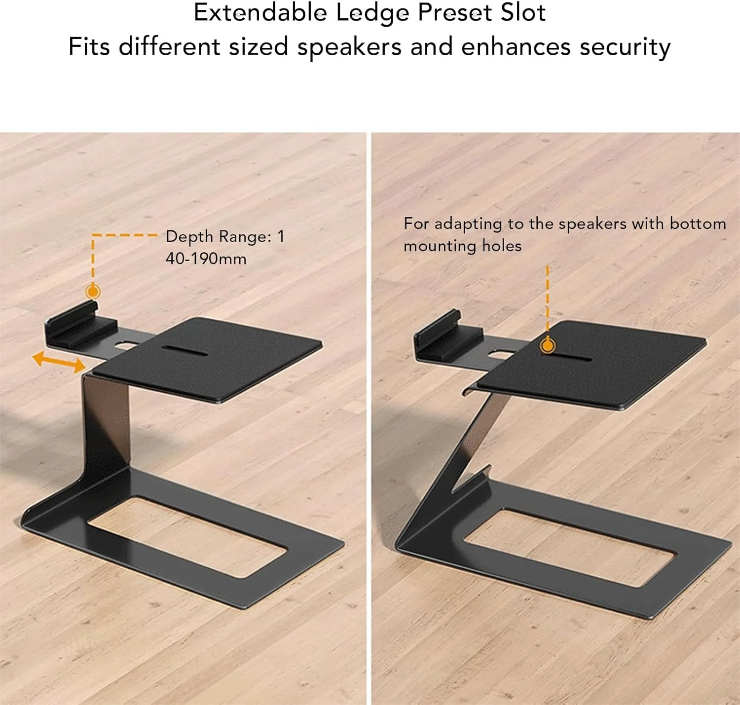 پایه رومیزی بلندگو با پدهای EVA، پایه های فولادی کربنی برای بلندگوهای کامپیوتر کوچک و متوسط