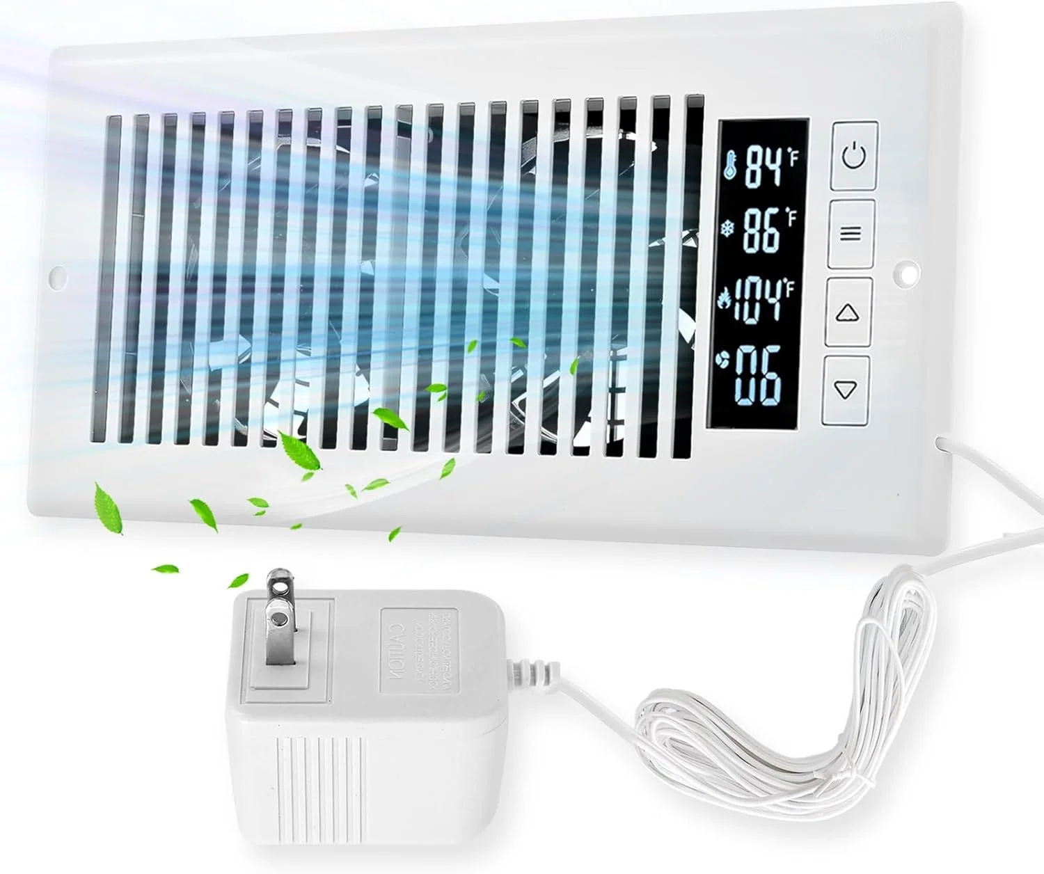 فن تقویت کننده دریچه هوای هوشمند 4" در 10" - فن تقویت کننده بی صدا با کنترل ترموستات، محرک هوشمند گرمایش و سرمایش، فن تقویت کننده دریچه هوا با قابلیت تنظیم 10 سرعت برای اتاق