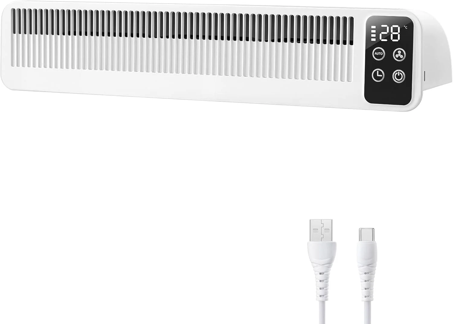 فن رادیاتور SURAIELEC با 3 فن، تقویت کننده هوشمند فن رادیاتور با 3 سرعت و حالت خودکار، باتری قابل شارژ 5200 میلی آمپر ساعتی، USB-C، نمایشگر دما، نصب مغناطیسی، سفید، دارای گواهی CE