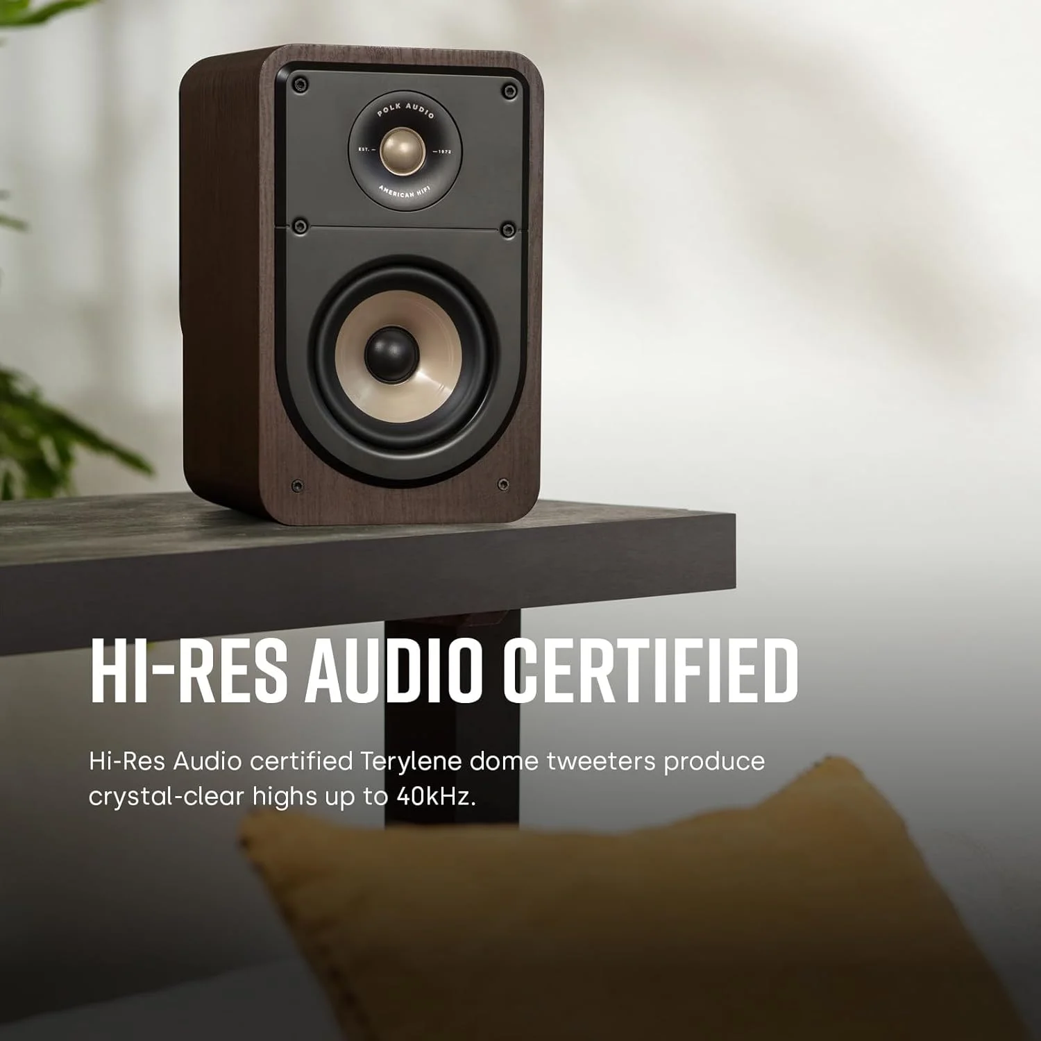 بلندگوهای قفسه ای با وضوح بالا POLK AUDIO Signature Elite ES15 برای سینمای خانگی، بلندگوهای استریو، بلندگوهای فراگیر، دارای گواهی Hi-Res (یک جفت) - مشکی