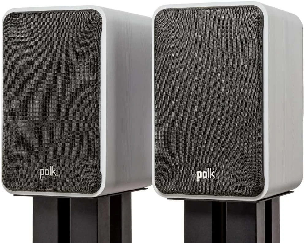 اسپیکر قفسه کتابی Polk Audio Signature Elite ES15 - دارای گواهینامه Hi-Res، سازگار با Dolby Atmos و DTS:X، تیوتر 1 اینچی و ووفر 5.25 اینچی، فناوری Power Port برای بیس قدرتمند (جفت، سفید شسته شده شیک)