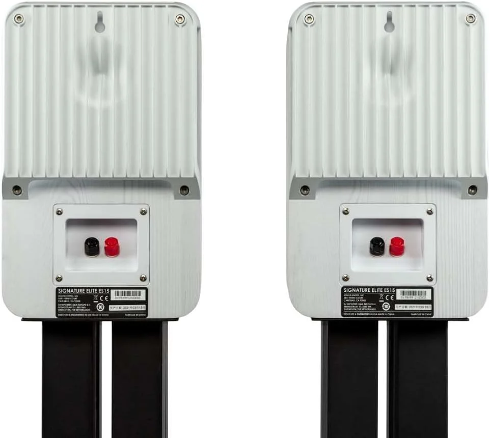 اسپیکر قفسه کتابی Polk Audio Signature Elite ES15 - دارای گواهینامه Hi-Res، سازگار با Dolby Atmos و DTS:X، تیوتر 1 اینچی و ووفر 5.25 اینچی، فناوری Power Port برای بیس قدرتمند (جفت، سفید شسته شده شیک)